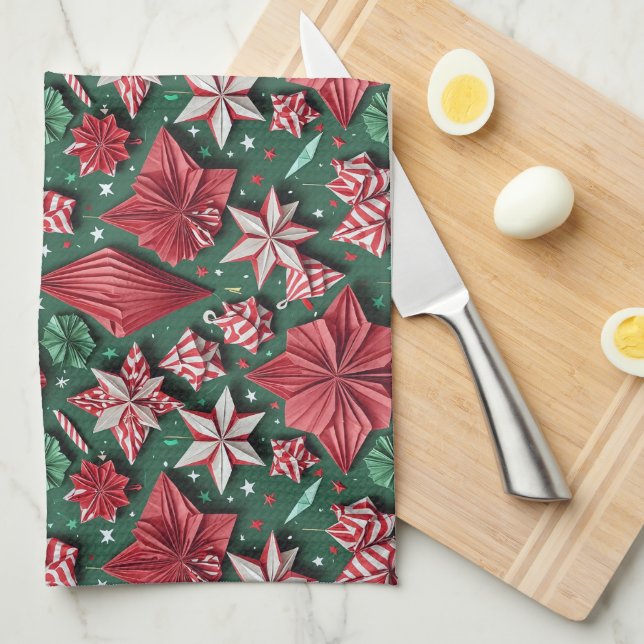 Christmas origami handicrafts 12 - Kitchen Towel (Quarter Fold)