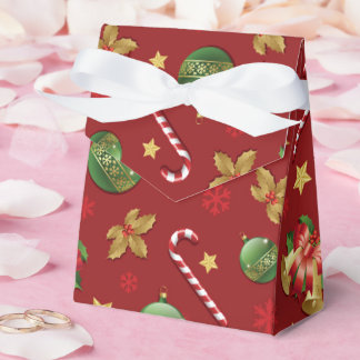 Christmas Ornamant & Candy Cane Pattern Favor Box