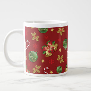 Christmas Ornamant  & Candy Cane Pattern Large Coffee Mug
