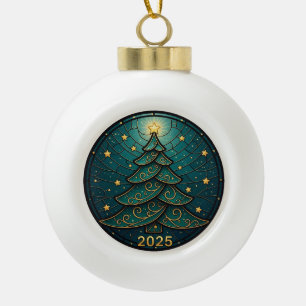 Christmas Ornament 2025 Faux Stained Glass Eff. 2