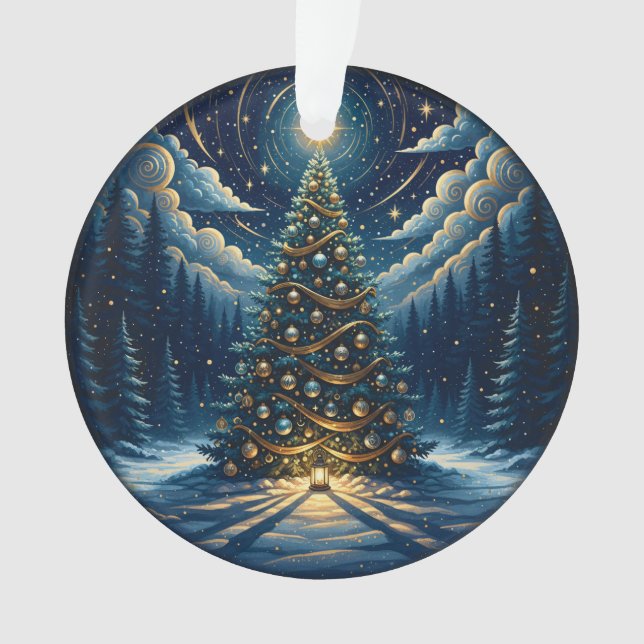 Christmas Ornament 2025 – Winter Night Tree 1 (Front)