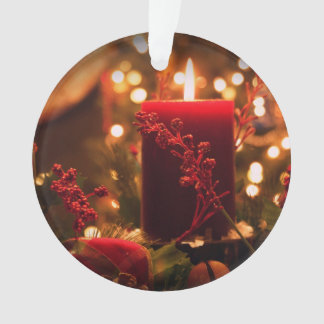 Christmas Ornament Acrylic Round Lighted Candle