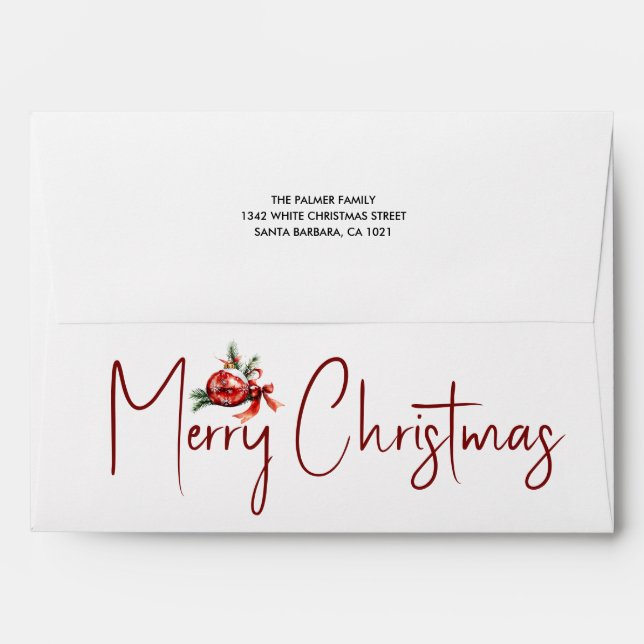 Christmas ornament and Merry Christmas holiday Envelope (Back (Top Flap))