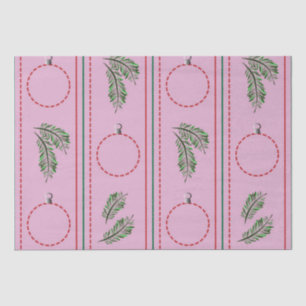 Christmas ornament and pine branch tissue paper