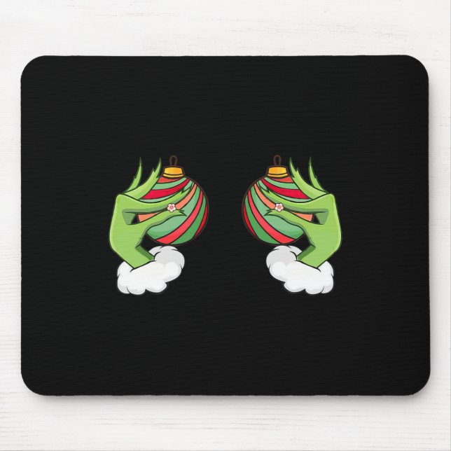 Christmas Ornament Breast Funny Christmas  Mouse Pad (Front)