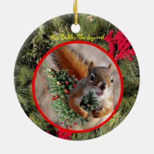 Christmas ornament, ceramic round, Mr. Bickles Ornament