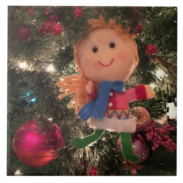 Christmas Ornament Ceramic Tile (Front)