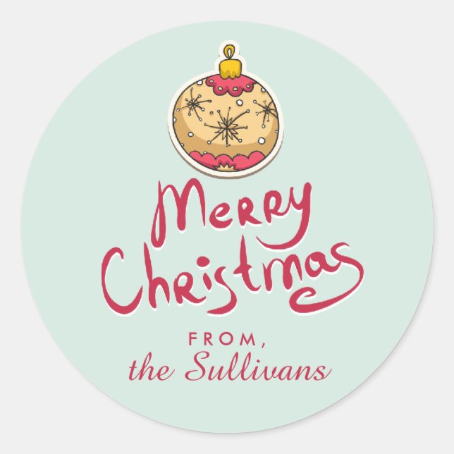 Christmas Ornament Christmas Labels/Stickers Classic Round Sticker (Front)