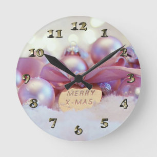 Christmas Ornament Decoration Greeting Round Clock