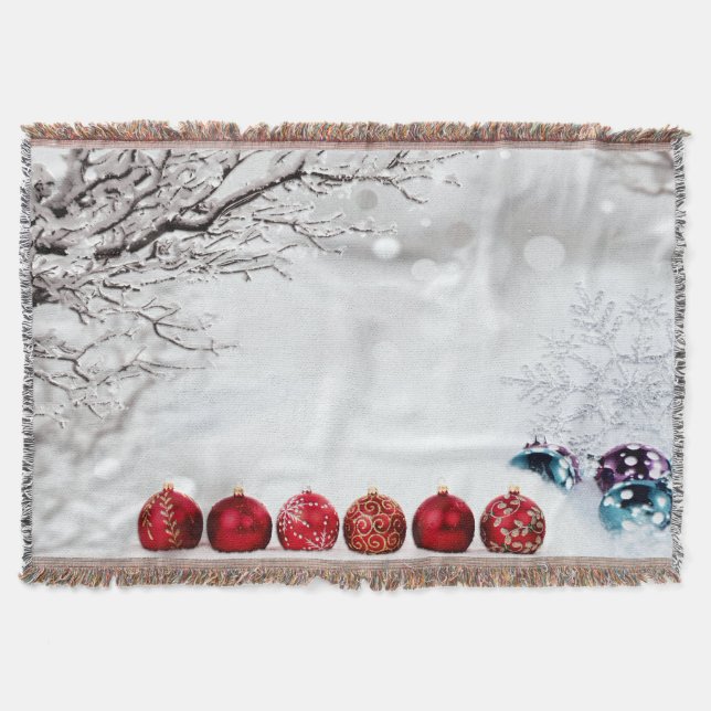 Christmas Ornament Decoration Throw Blanket (Front)