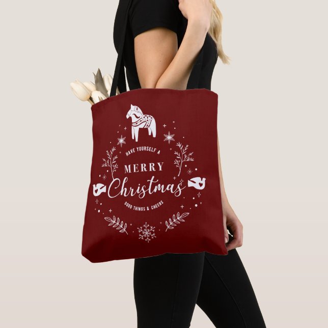 Christmas ornament design tote bag (Close Up)