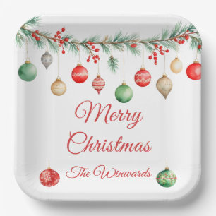 Christmas Ornament Exchange Party Garland Paper Plate