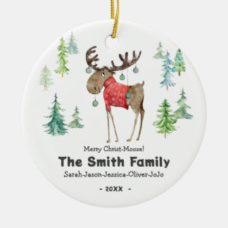 Christmas Ornament-Family Christ-Moose Ceramic Ornament