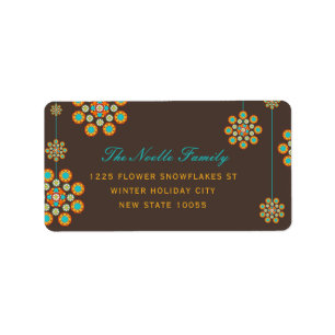 Christmas Ornament Flower Holiday Address Labels