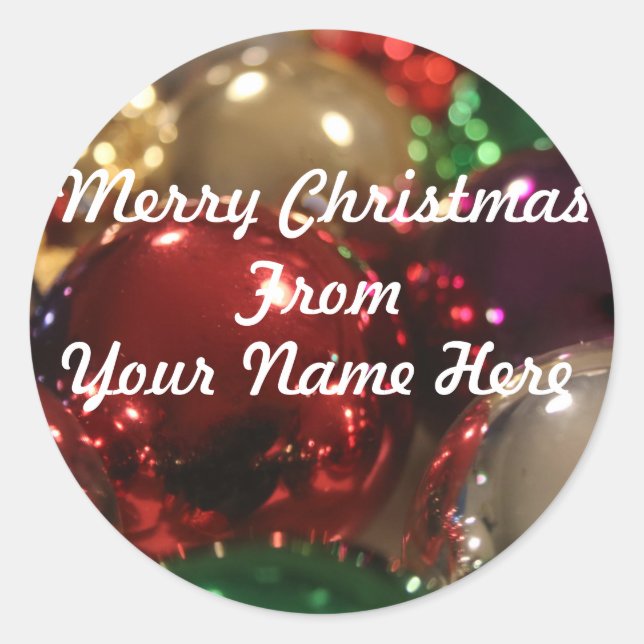 Christmas Ornament Gift Label Sticker (Front)
