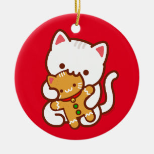 Christmas Ornament - Hungry Kitty Gingerbread Cat