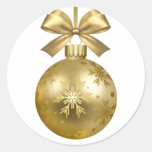 Christmas Ornament in Gold Classic Round Sticker