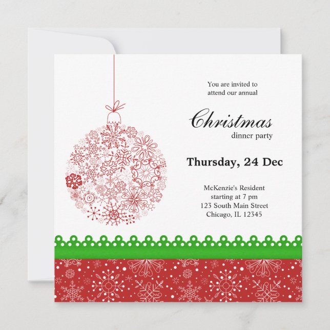 Christmas Ornament Invitation (Front)