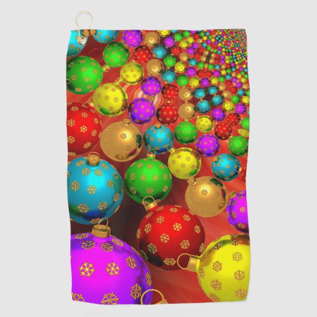 Christmas Ornament Jamboree Golf Towel (Front)