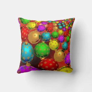 Christmas Ornament Jamboree Throw Pillow