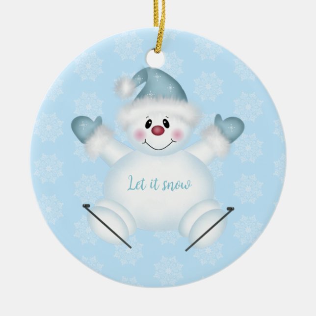 Christmas Ornament Let It Snow Snowman (Front)