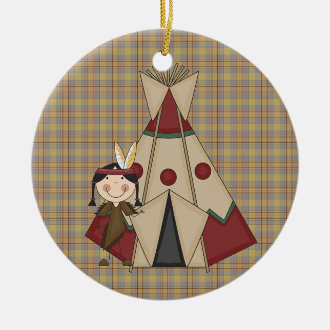 Christmas Ornament Native American Indian Girl (Front)
