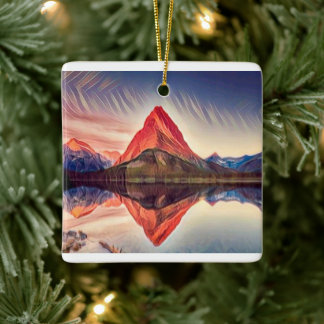 Christmas Ornament of Two Medicine in Glacier Park