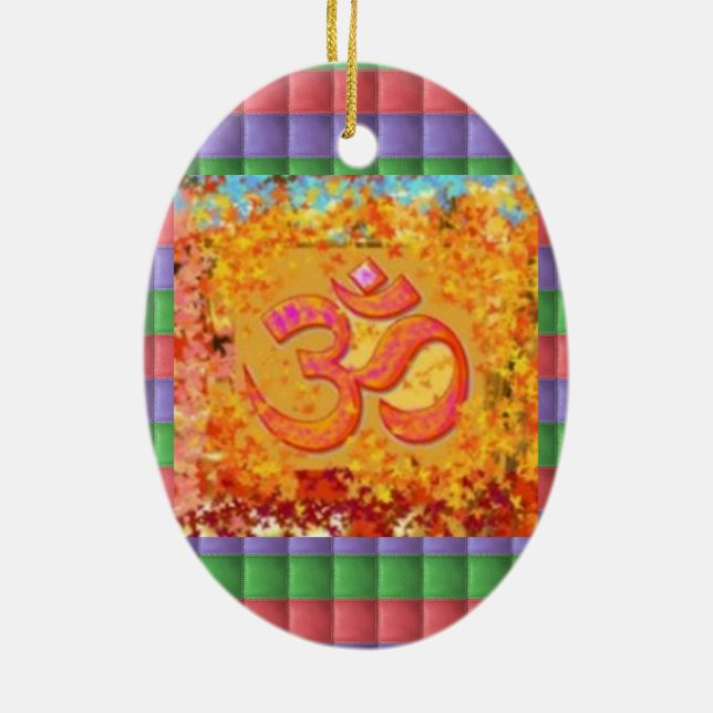 Christmas Ornament Om Mantra Symbol Chant Hinduism (Back)