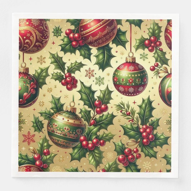 Christmas Ornament Paper Napkin (Front)