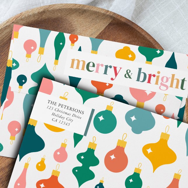 Christmas Ornament Pattern Bold Colourful Vibrant Envelope (Creator Uploaded)