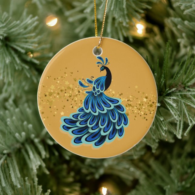 Christmas Ornament-Peacock Ceramic Ornament (Tree)