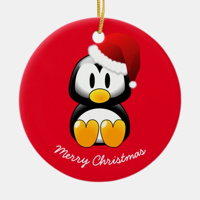 Christmas Ornament-Penguin Ceramic Ornament (Front)