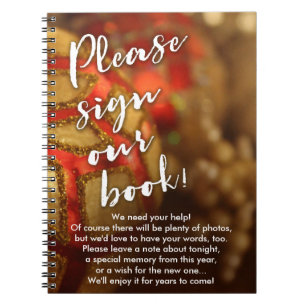 Christmas Ornament Photo Holiday Party Guest Book