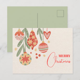 Christmas ornament postcard