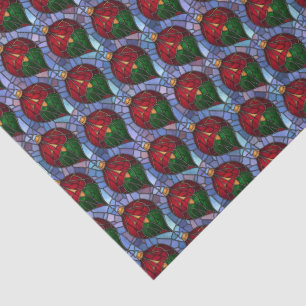 Christmas Ornament Red Green Blue Stained Glass  Tissue Paper