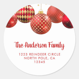 Christmas Ornament Return Address Envelope Seal