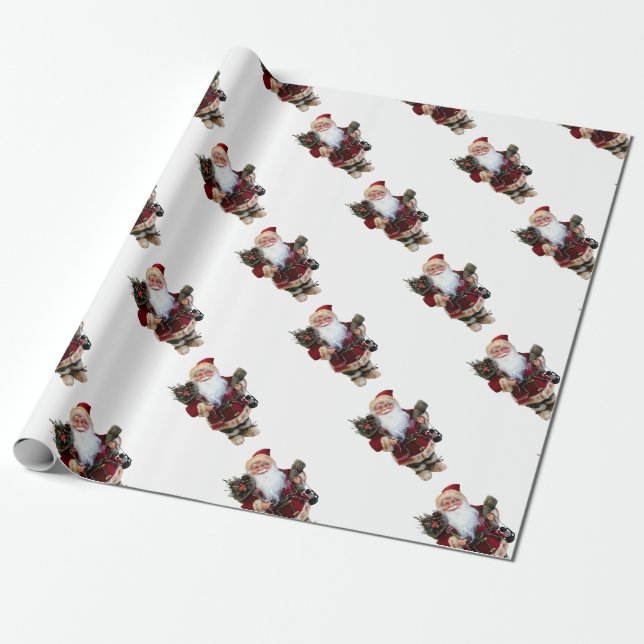Christmas ornament Santa Claus doll Wrapping Paper (Unrolled)