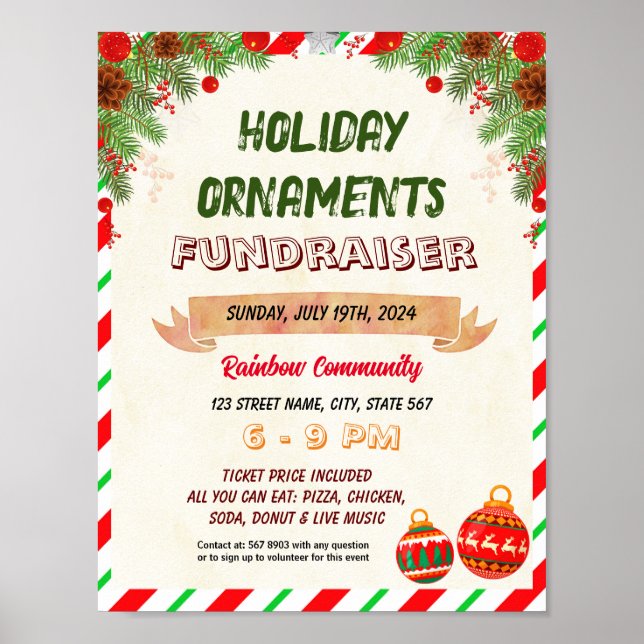 Christmas ornament school event template poster (Front)