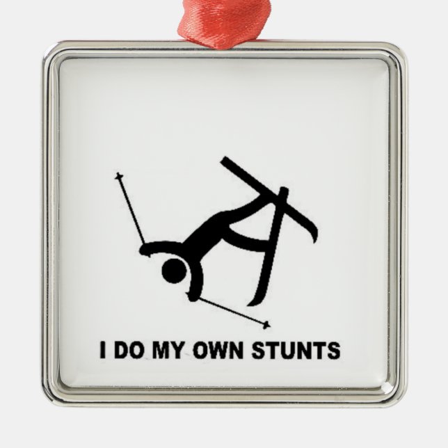 Christmas ornament ski skier skiing stunts funny (Front)