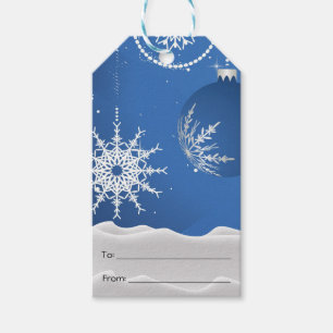Christmas Ornament Snow Snowflakes 2015 Gift Tags