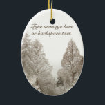 Christmas Ornament Snow Trees Decoration Custom<br><div class="desc">Winter Tree Ornaments Personalized Holiday Snow Covered Trees Classic Christmas Tree Decorations Your Name Here Ornament Beautiful Peace Joy Christmas Keepsakes & Gifts Customizable Hanukkah Neutral Holiday Decorations Keepsakes Nonsecular Holiday Ornaments Personalized Christmas Mementos Gifts for Friend Family Men Women Kids Home & Office Original Stylish Nondenominational Holiday Art Decorations...</div>
