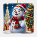 Christmas Ornament-Snowman Ceramic Ornament<br><div class="desc">This Christmas ceramic ornament is shown in the square shape with a cute snowman print. 
Customize this item or buy as is.




Stock Image
Pixabay</div>