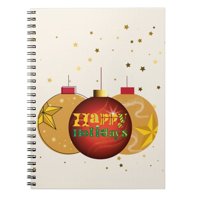 Christmas Ornament Spheres Notebook (Front)
