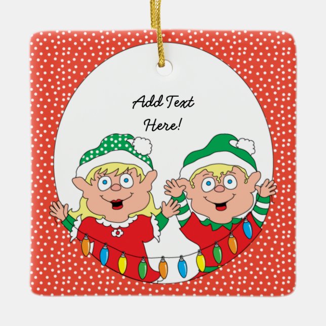 Christmas Ornament Square Personalize (Front)