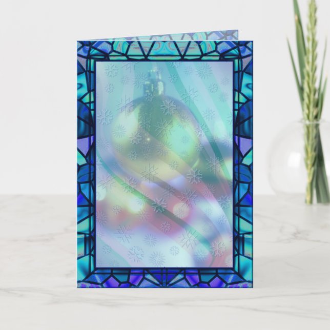 CHRISTMAS ORNAMENT  STAINED GLASS by SHARON SHARPE Holiday Card (Front)