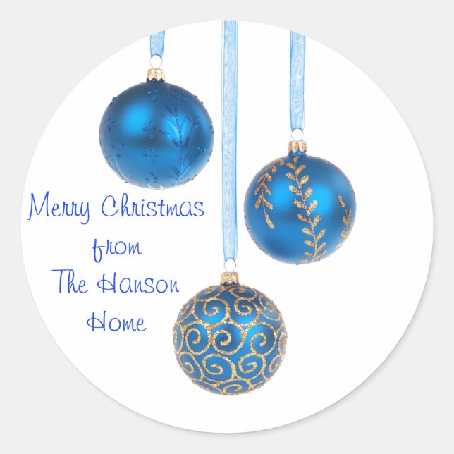 Christmas ornament sticker blue (Front)