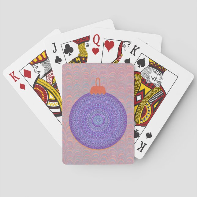 Christmas Ornament Vintage Mandala Style Playing Cards (Back)