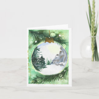 Christmas Ornament, Watercolor original in print Note Card