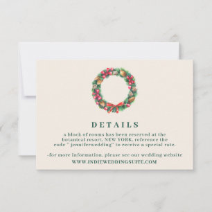 Christmas ornament wedding Details Invitation