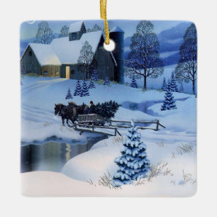 Christmas Ornament Winter Scene